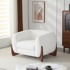 Poltrona Club Rivestita in Bouclé – Beige
