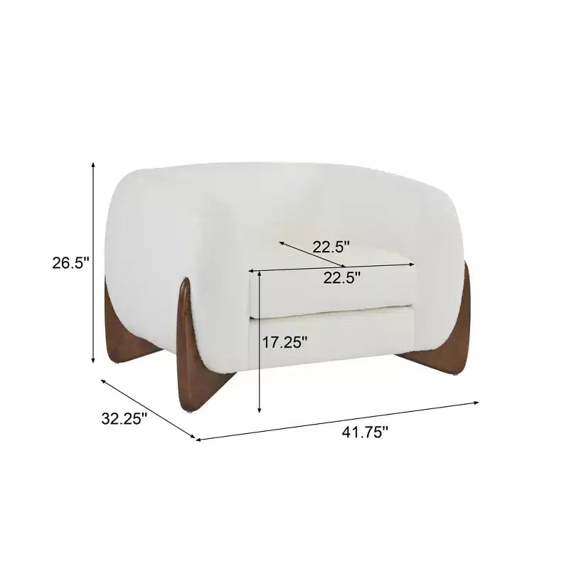 Poltrona Club Rivestita in Bouclé – Beige