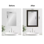 Kit Cornice per Specchio da Bagno Adesiva - Completamente Assemblata, Specchio Non Incluso - Bordo Stretto Bronzo Accentuato