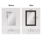 Kit Cornice per Specchio da Bagno Adesiva - Completamente Assemblata, Specchio Non Incluso - Bordo Stretto Bronzo Accentuato