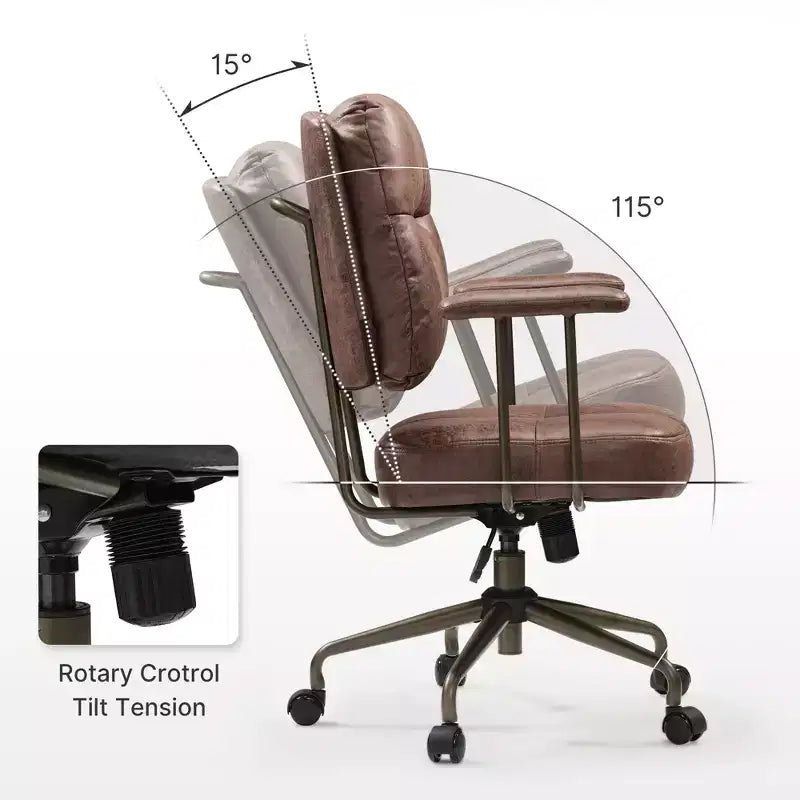 Sedia da ufficio in tessuto scamosciato sintetico con altezza regolabile
