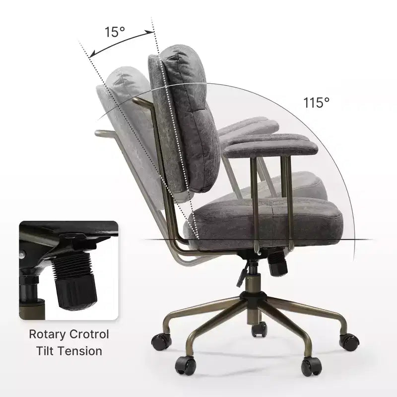 Sedia da ufficio in tessuto scamosciato sintetico con altezza regolabile
