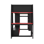 Letto a soppalco matrimoniale/full size con scrivania, luci a LED, mensole e appendiabiti