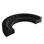 Divano Sezionale Curvo in Velluto a Coste con Cuscini – Design Modulare Semicircolare a 6 Moduli