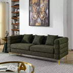 81-Inch Oversized 3-Seater Sectional Sofa for Living Room - Comfortable Fabric with Deep Seating and 3 Pillows