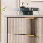 Cassettiera a 5 cassetti scanalata, comò sottile alto 114 cm per piccoli spazi, stile moderno rustico per camera da letto, cameretta, appartamento