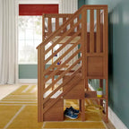 Letto a soppalco alto singolo con scrivania e scala