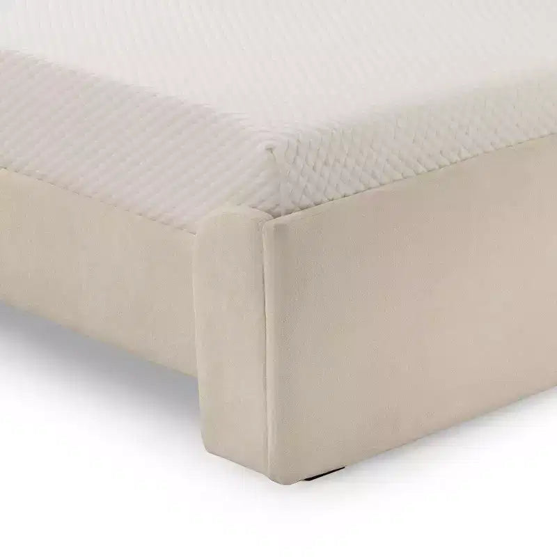 Struttura letto imbottita queen-size con piattaforma
