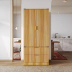Dispensa da cucina con ante magnetiche effetto legno, ripiani regolabili e cassetti