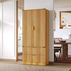 Dispensa da cucina con ante magnetiche effetto legno, ripiani regolabili e cassetti