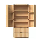 Dispensa da cucina con ante magnetiche effetto legno, ripiani regolabili e cassetti