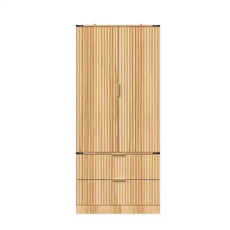 Dispensa da cucina con ante magnetiche effetto legno, ripiani regolabili e cassetti