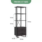 Libreria a 3 ripiani con 2 cassetti