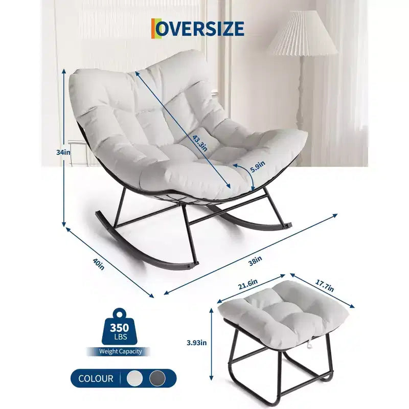 Set Papasan per esterni con dondolo e poggiapiedi