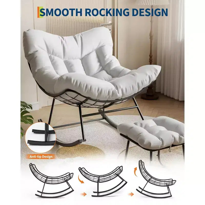 Set Papasan per esterni con dondolo e poggiapiedi