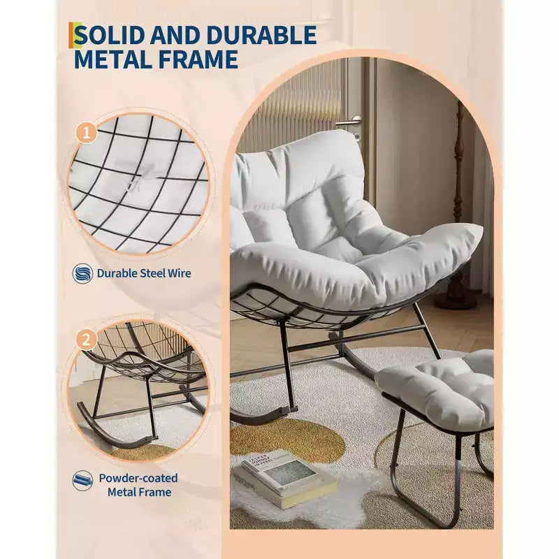 Set Papasan per esterni con dondolo e poggiapiedi