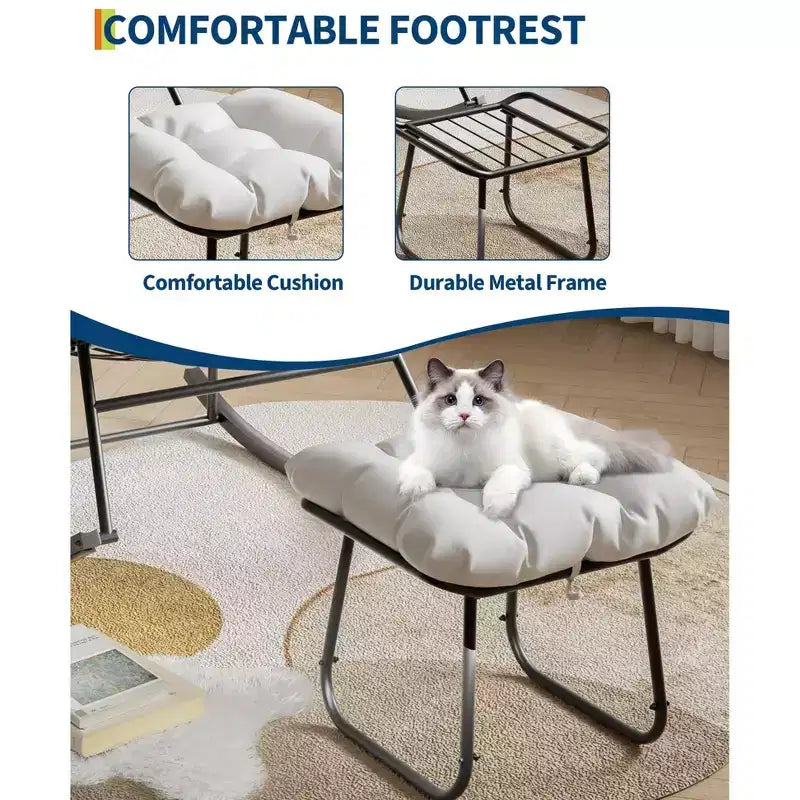 Set Papasan per esterni con dondolo e poggiapiedi