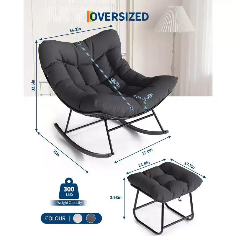 Set Papasan per esterni con dondolo e poggiapiedi