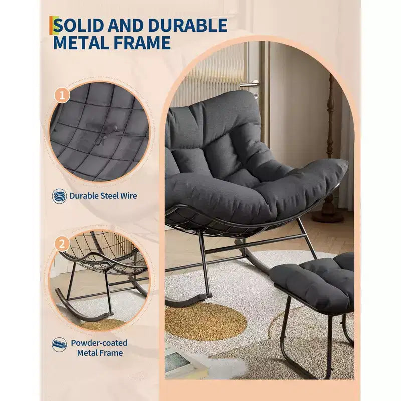 Set Papasan per esterni con dondolo e poggiapiedi