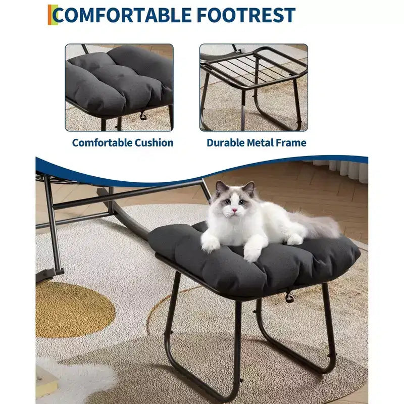 Set Papasan per esterni con dondolo e poggiapiedi