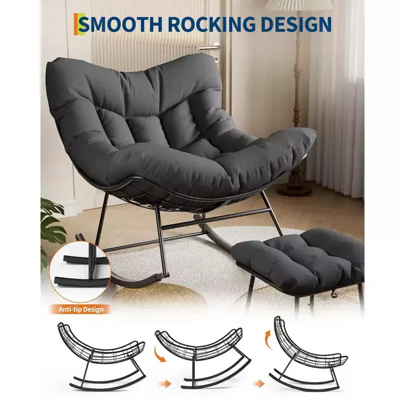 Set Papasan per esterni con dondolo e poggiapiedi