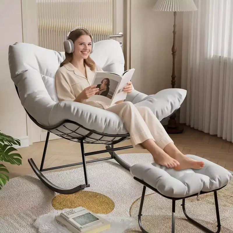 Set Papasan per esterni con dondolo e poggiapiedi