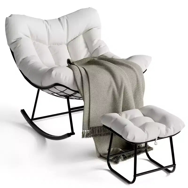 Set Papasan per esterni con dondolo e poggiapiedi