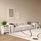 Set di 2 comodini in vimini con stazione di ricarica Type-C e 2 cassetti