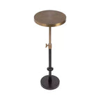 Kate and Laurel Engles Adjustable Embossed Metal Table and Plant Stand, 10x10x30, Gold and Black