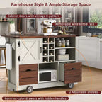 Isola da cucina con anta a ribalta e presa di corrente, armadio contenitore con 2 ante, 2 cassetti e organizer da piano di lavoro