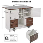 Isola da cucina con anta a ribalta e presa di corrente, armadio contenitore con 2 ante, 2 cassetti e organizer da piano di lavoro