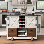 Isola da cucina con anta a ribalta e presa di corrente, armadio contenitore con 2 ante, 2 cassetti e organizer da piano di lavoro