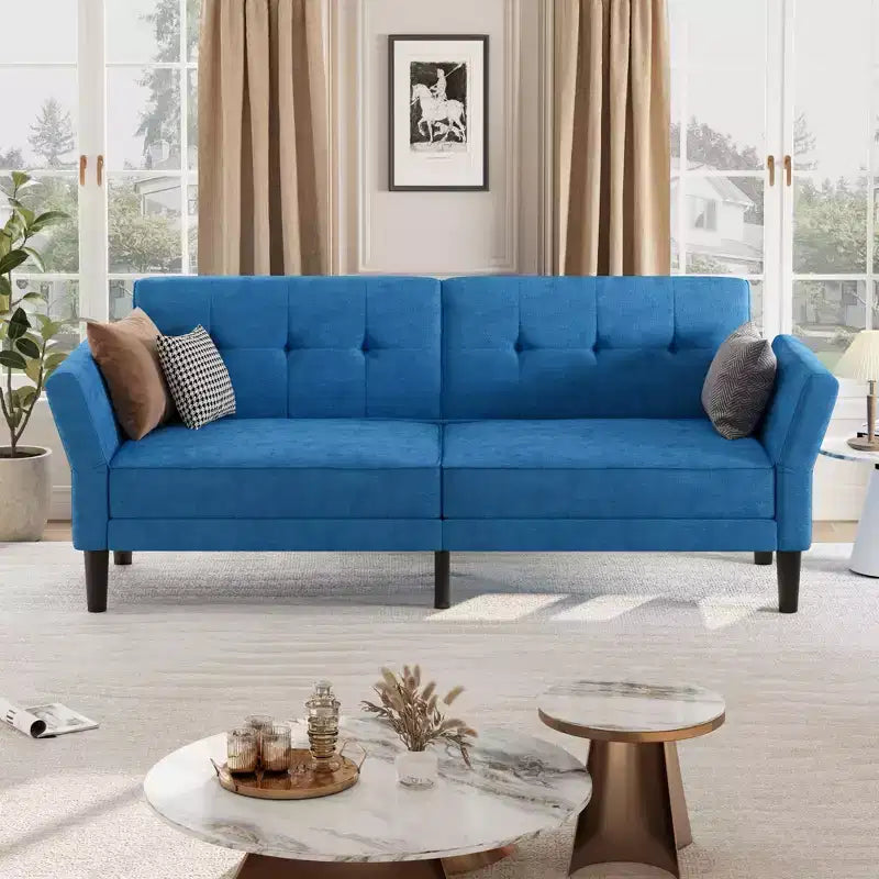 Divano letto futon a 3 posti con schienale e braccioli regolabili