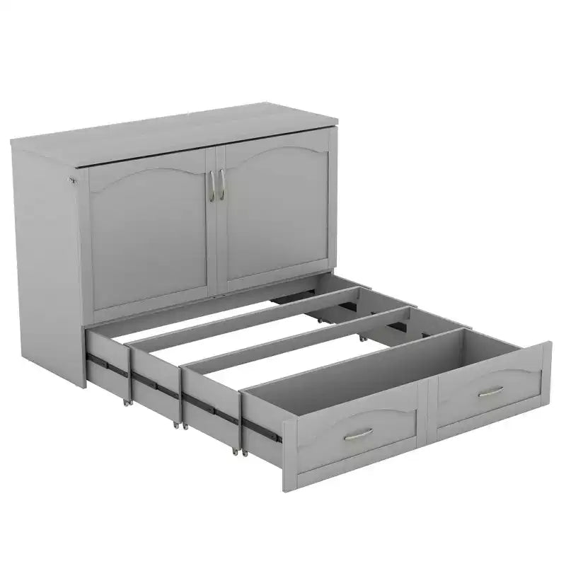 Letto a scomparsa con cassetti portaoggetti, prese e porte USB – Matrimoniale alla francese/Matrimoniale