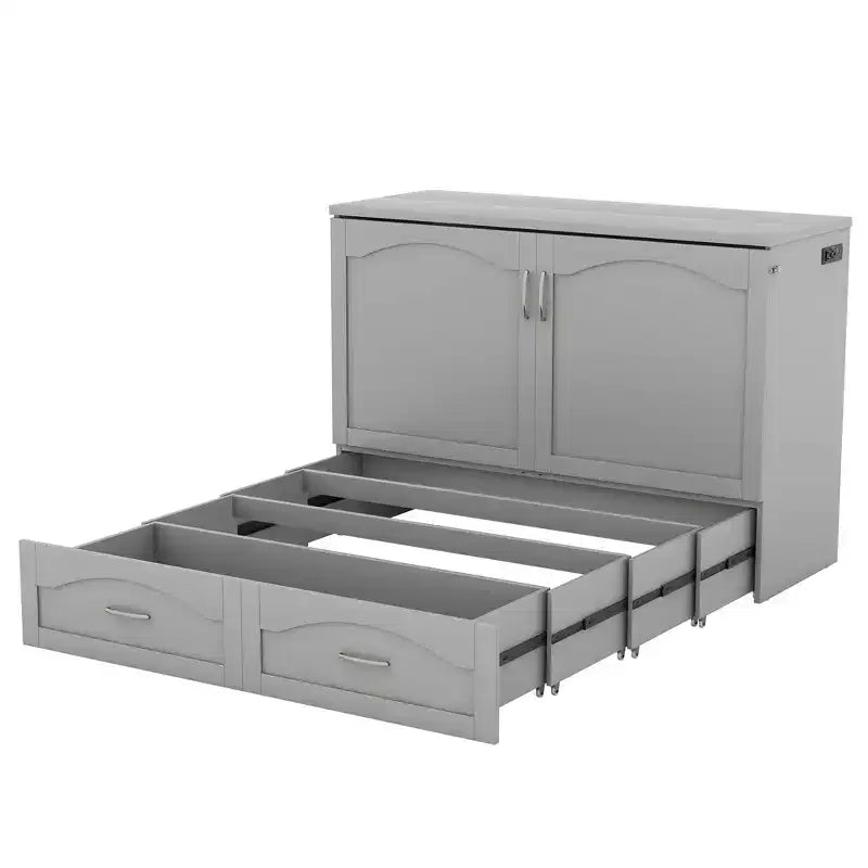 Letto a scomparsa con cassetti portaoggetti, prese e porte USB – Matrimoniale alla francese/Matrimoniale