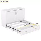 Letto a scomparsa con cassetti portaoggetti, prese e porte USB – Matrimoniale alla francese/Matrimoniale