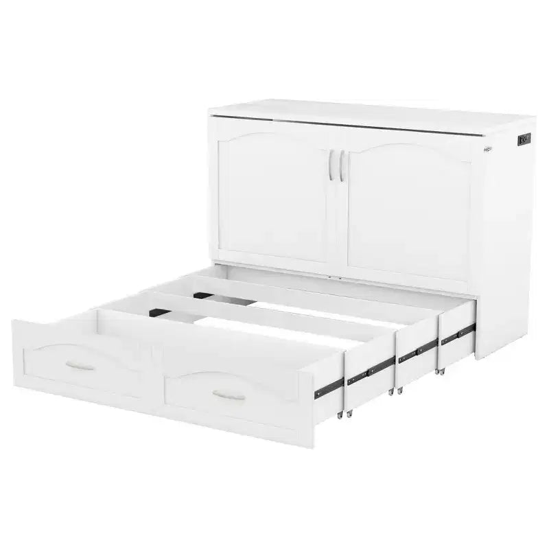 Letto a scomparsa con cassetti portaoggetti, prese e porte USB – Matrimoniale alla francese/Matrimoniale