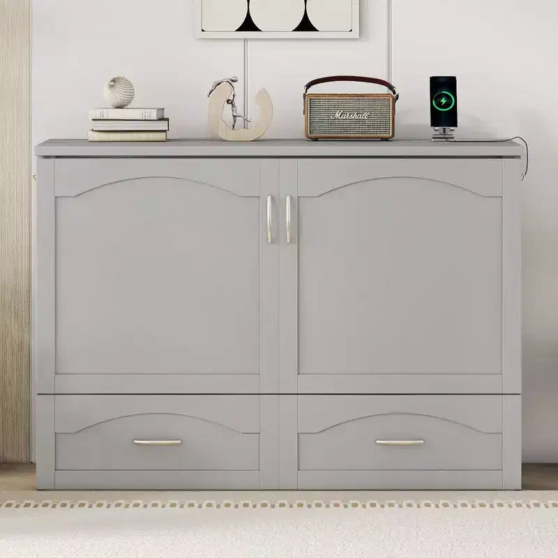 Letto a scomparsa con cassetti portaoggetti, prese e porte USB – Matrimoniale alla francese/Matrimoniale