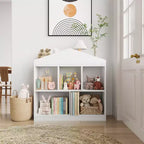 Libreria con 5 scomparti e organizer portagiochi per bambini