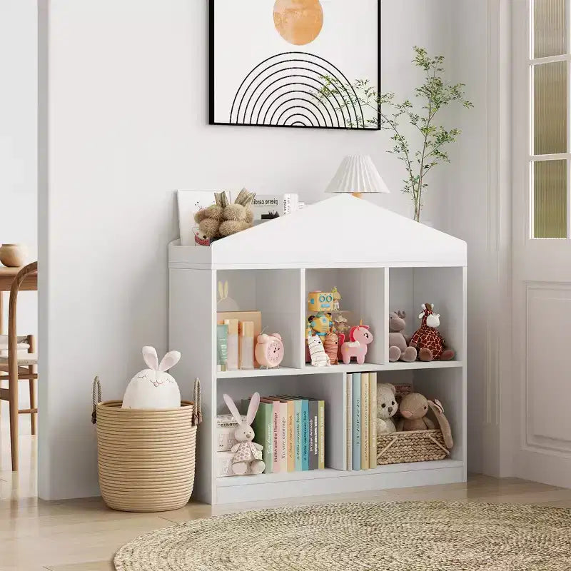 Libreria con 5 scomparti e organizer portagiochi per bambini