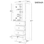 Mobiletto Contenitore Autoportante con 4 Cassetti e 2 Ante