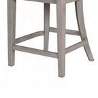 Set di 2 sedie altezza bancone, schienale curvo intagliato, Quercia Bianco Lavato