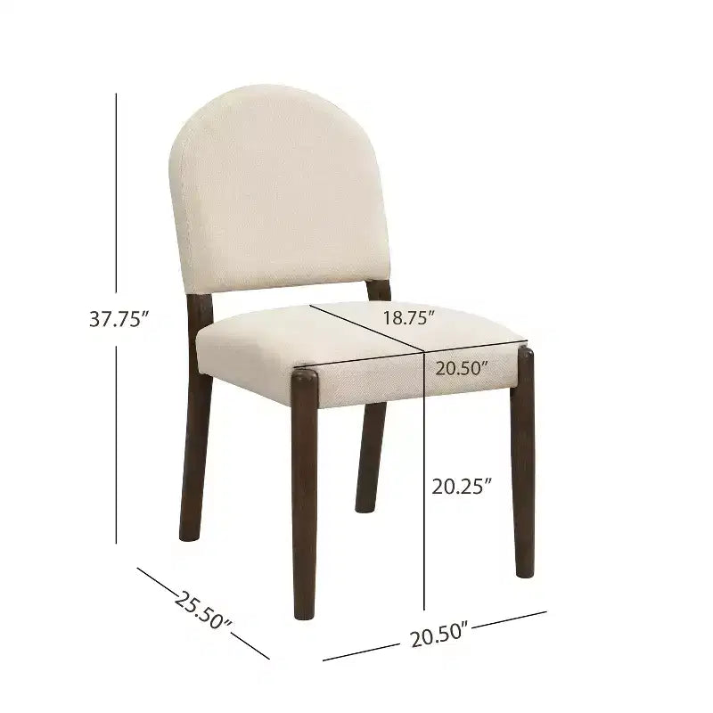 Sedie da pranzo imbottite in tessuto Mid-Century (set da 2)