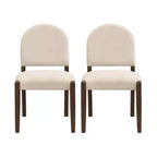 Sedie da pranzo imbottite in tessuto Mid-Century (set da 2)