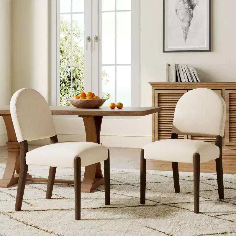 Sedie da pranzo imbottite in tessuto Mid-Century (set da 2)