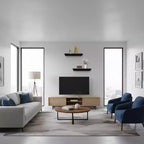 2 mensole galleggianti da parete, in legno MDF nero, per decorazione e contenimento.