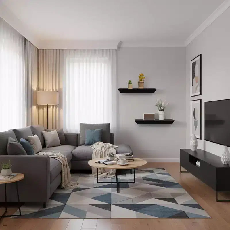 2 mensole galleggianti da parete, in legno MDF nero, per decorazione e contenimento.