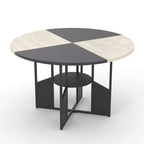 Tavolo da pranzo rotondo da 59" con ripiano e base a croce
