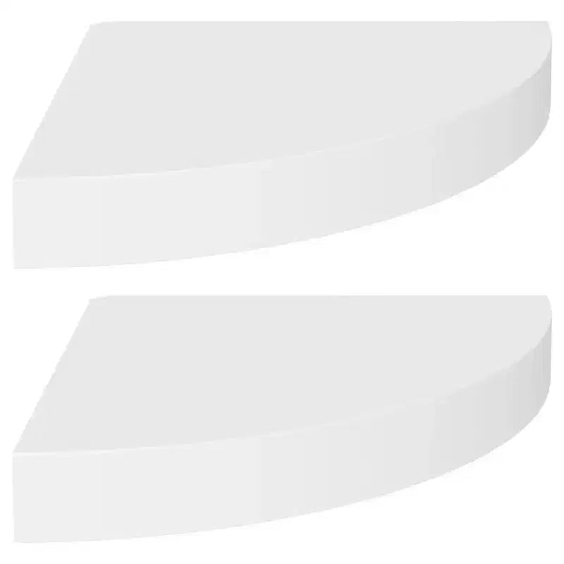 Mensole Angolari Flottanti Set da 2, MDF Bianco
