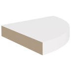 Mensole Angolari Flottanti Set da 2, MDF Bianco